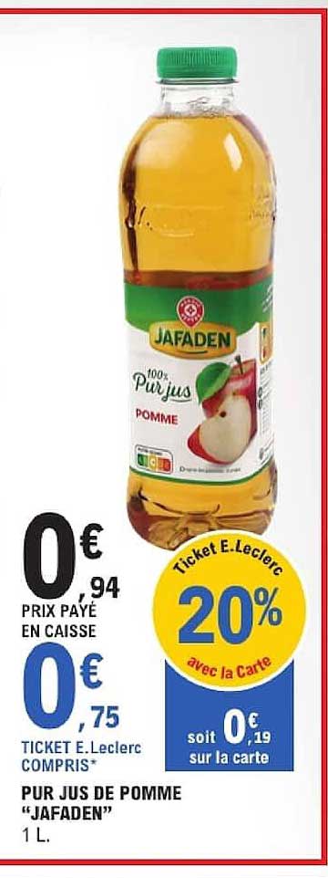 PUR JUS DE POMME "JAFADEN" 1 L.