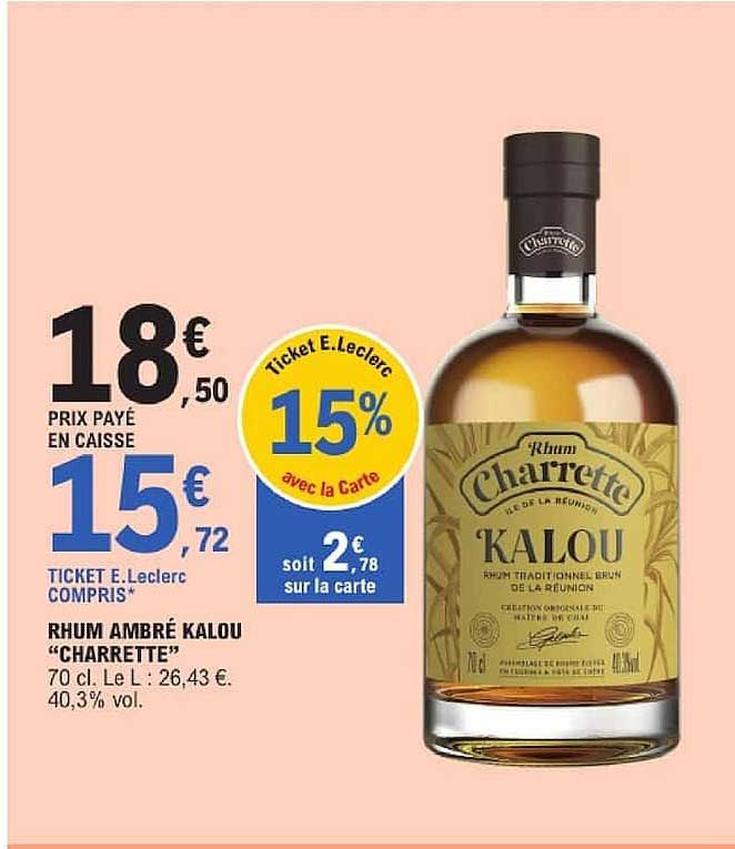Rhum ambré Kalou “Charrette”