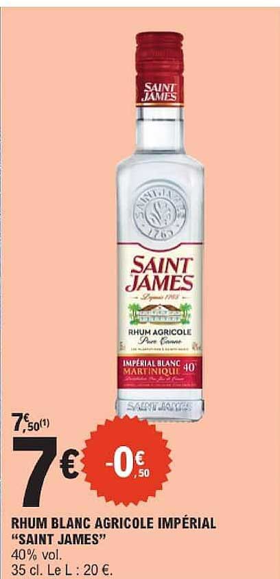 Rhum blanc agricole impérial "Saint James"