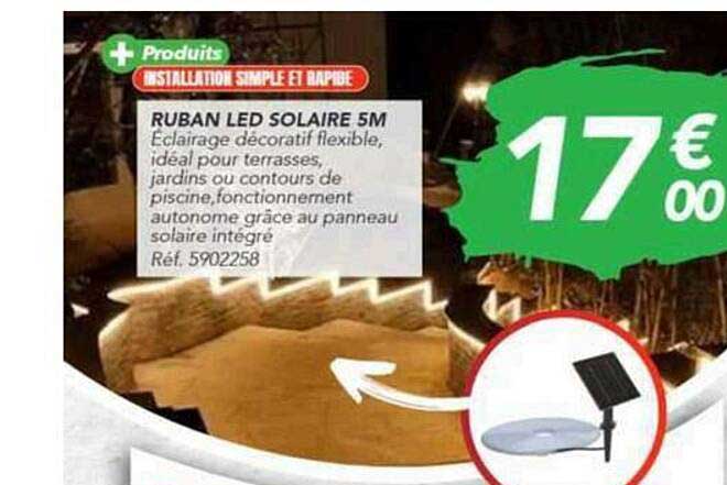 RUBAN LED SOLAIRE 5M