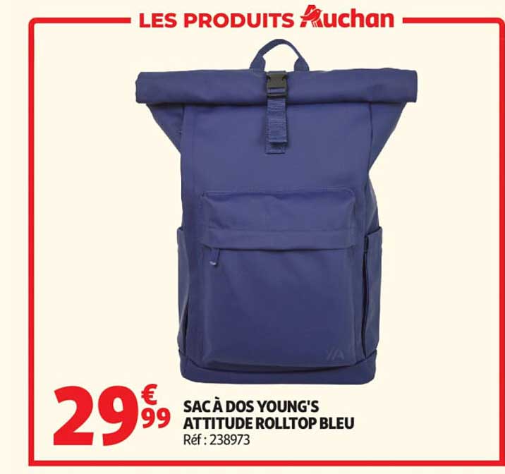SAC À DOS YOUNG'S ATTITUDE ROLLTOP BLEU