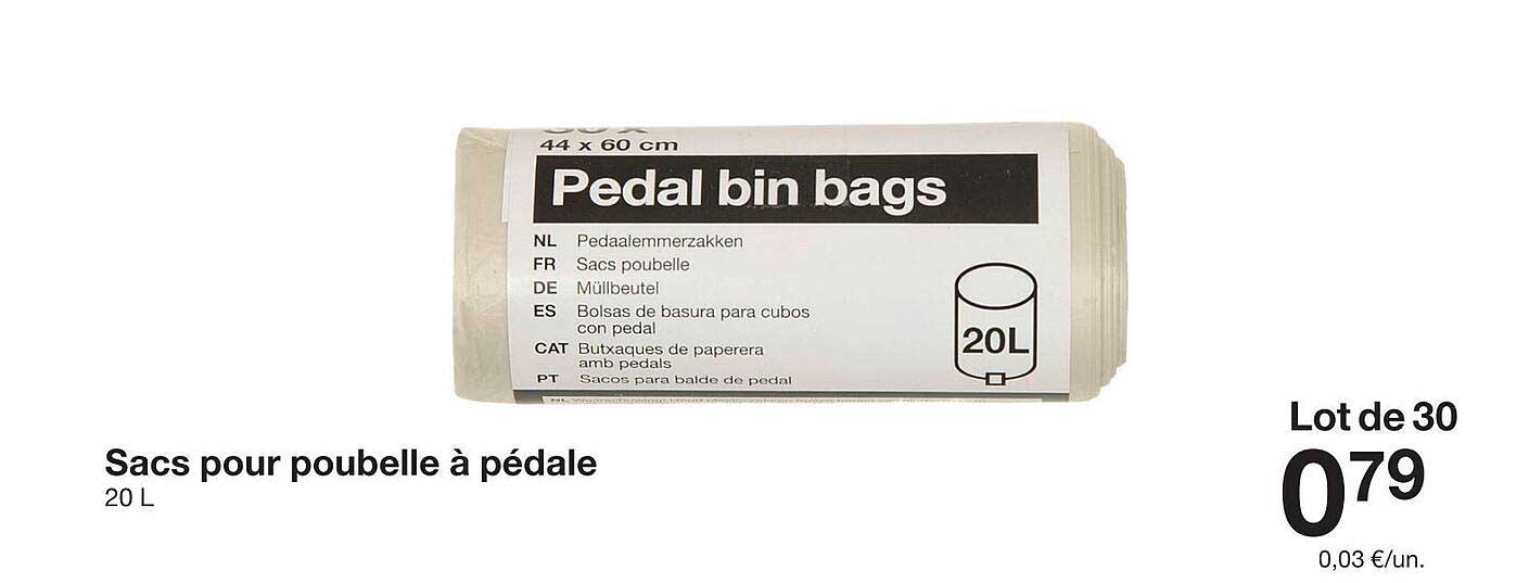 Sacs pour poubelle à pédale