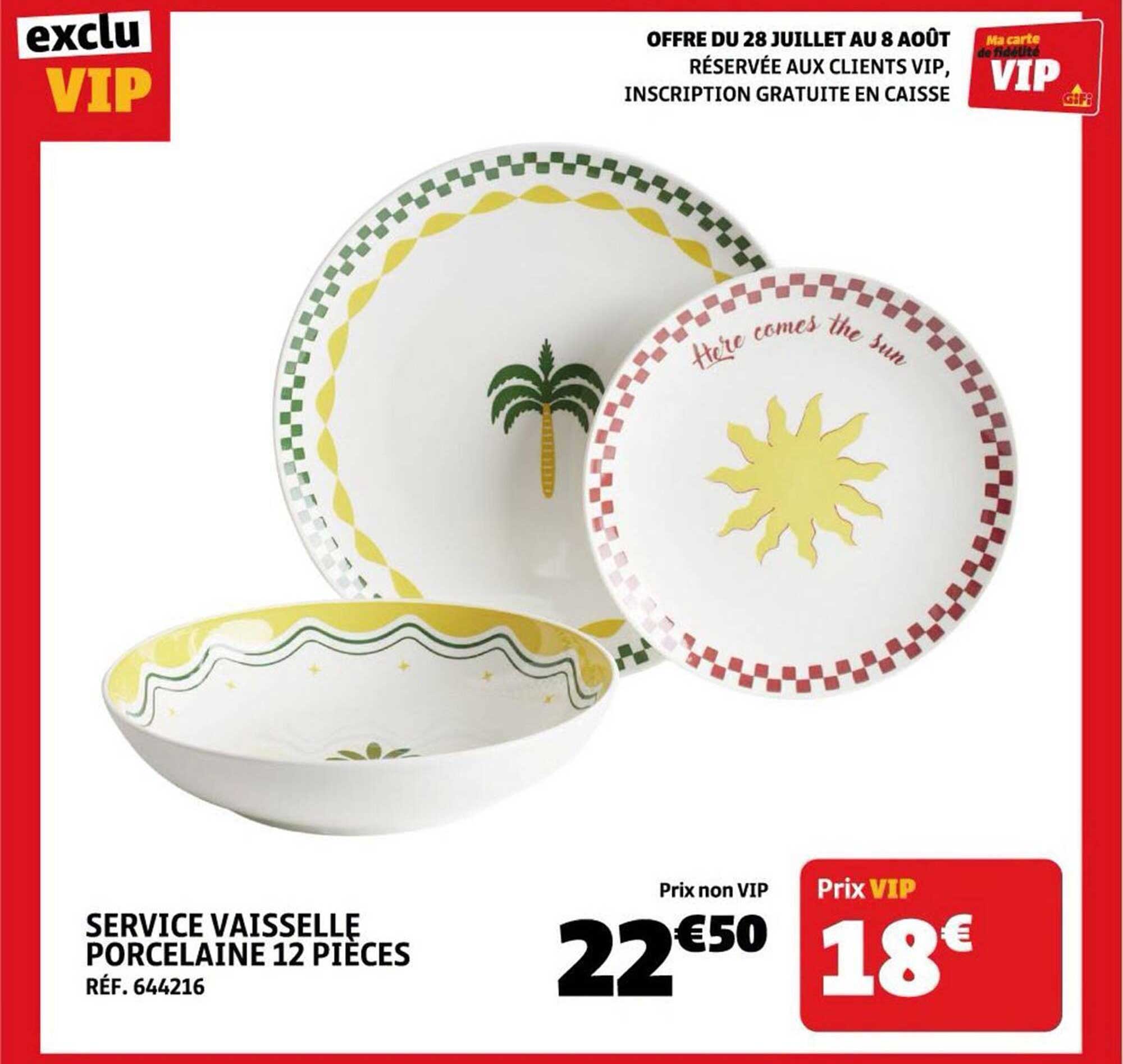 SERVICE VAISSELLE PORCELAINE 12 PIÈCES