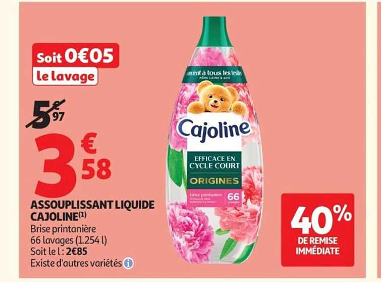 Soit 0€05 le lavage