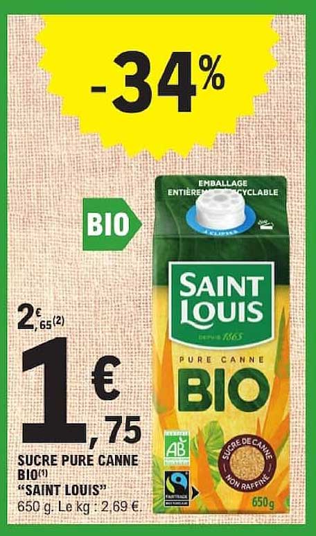 SUCRE PURE CANNE BIO “SAINT LOUIS” 650 g
