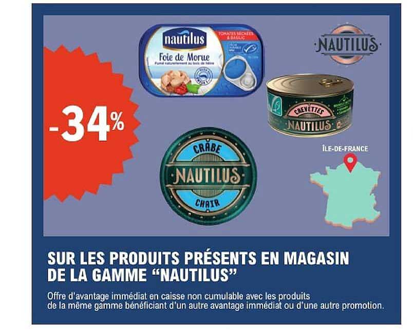 SUR LES PRODUITS PRÉSENTS EN MAGASIN DE LA GAMME “NAUTILUS”
