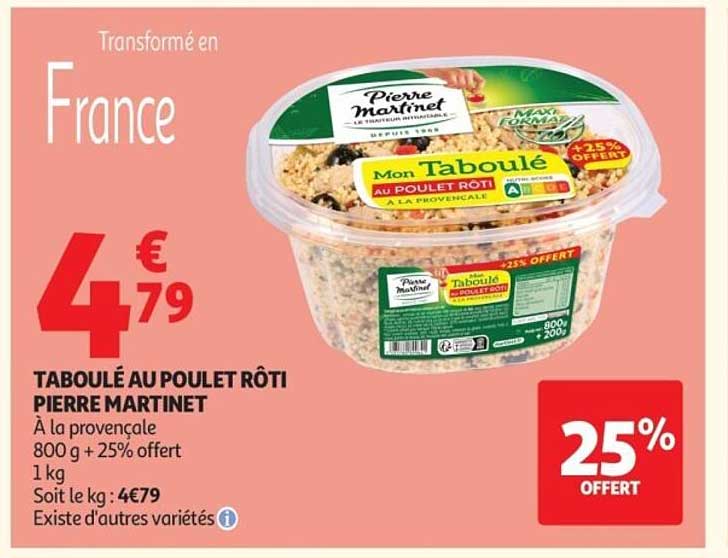 TABOULÉ AU POULET RÔTI PIERRE MARTINET