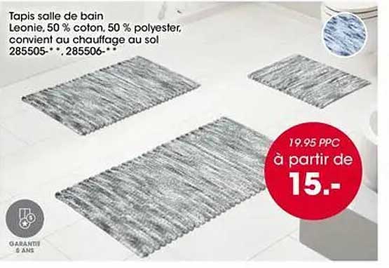 Tapis salle de bain Leonie, 50 % coton, 50 % polyester, convient au chauffage au sol 285505-* ; 285506-*