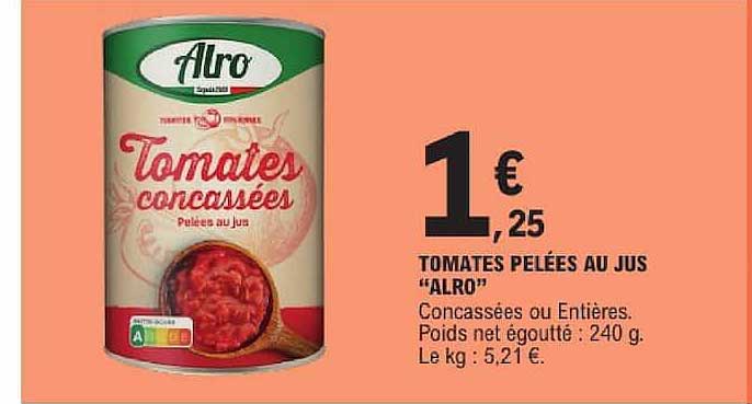TOMATES PELÉES AU JUS "ALRO"