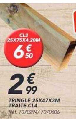 TRINGLE 25X47X3M TRAITE CL4