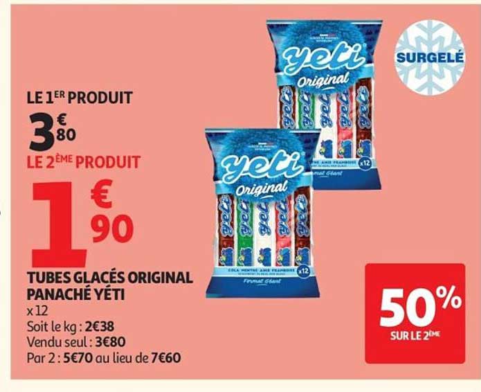 TUBES GLACÉS ORIGINAL PANACHÉ YETI