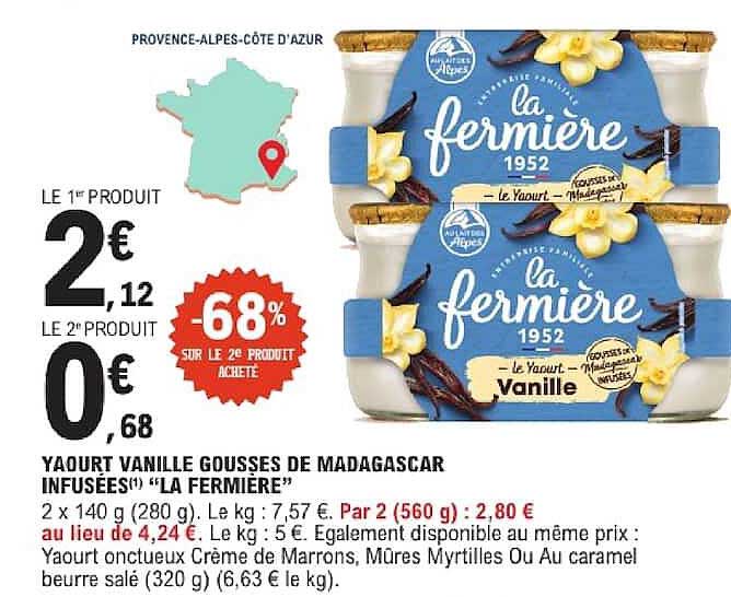 YAOURT VANILLE GOUSSES DE MADAGASCAR INFUSÉES(1) “LA FERMIÈRE”