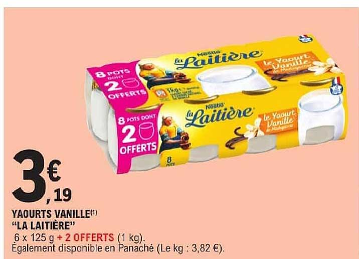 YAOURTS VANILLE(1) "LA LAITIERE"