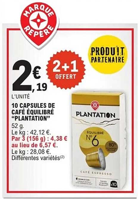 10 CAPSULES DE CAFÉ ÉQUILIBRÉ "PLANTATION"