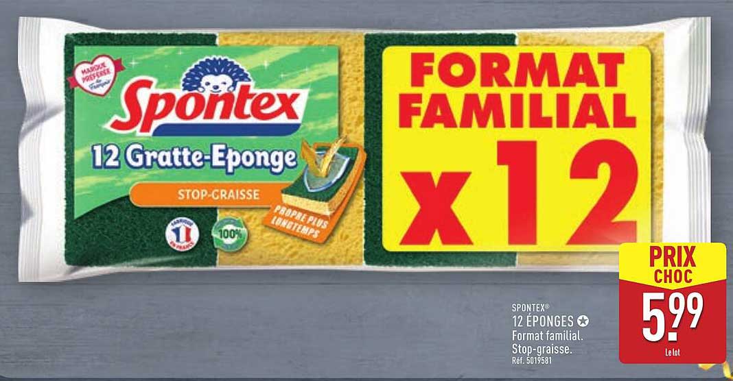 12 ÉPONGES FORMAT FAMILIAL
