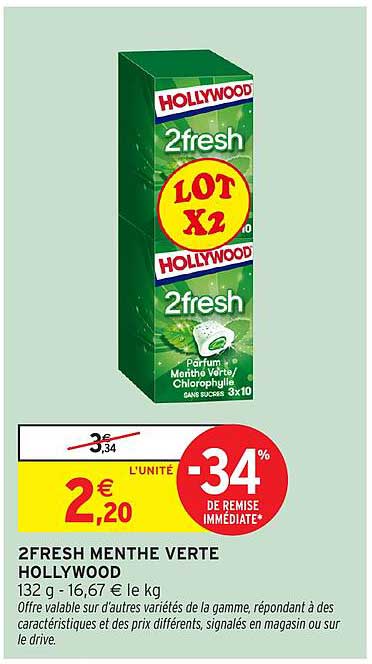 2FRESH MENTHE VERTE HOLLYWOOD