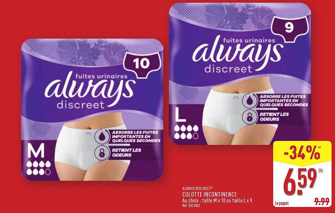 ALWAYS DISCREET® CULOTTE INCONTINENCE
