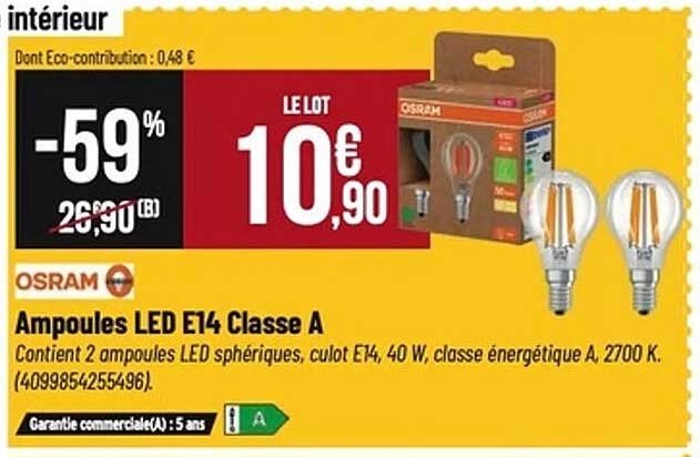 Ampoules LED E14 Classe A