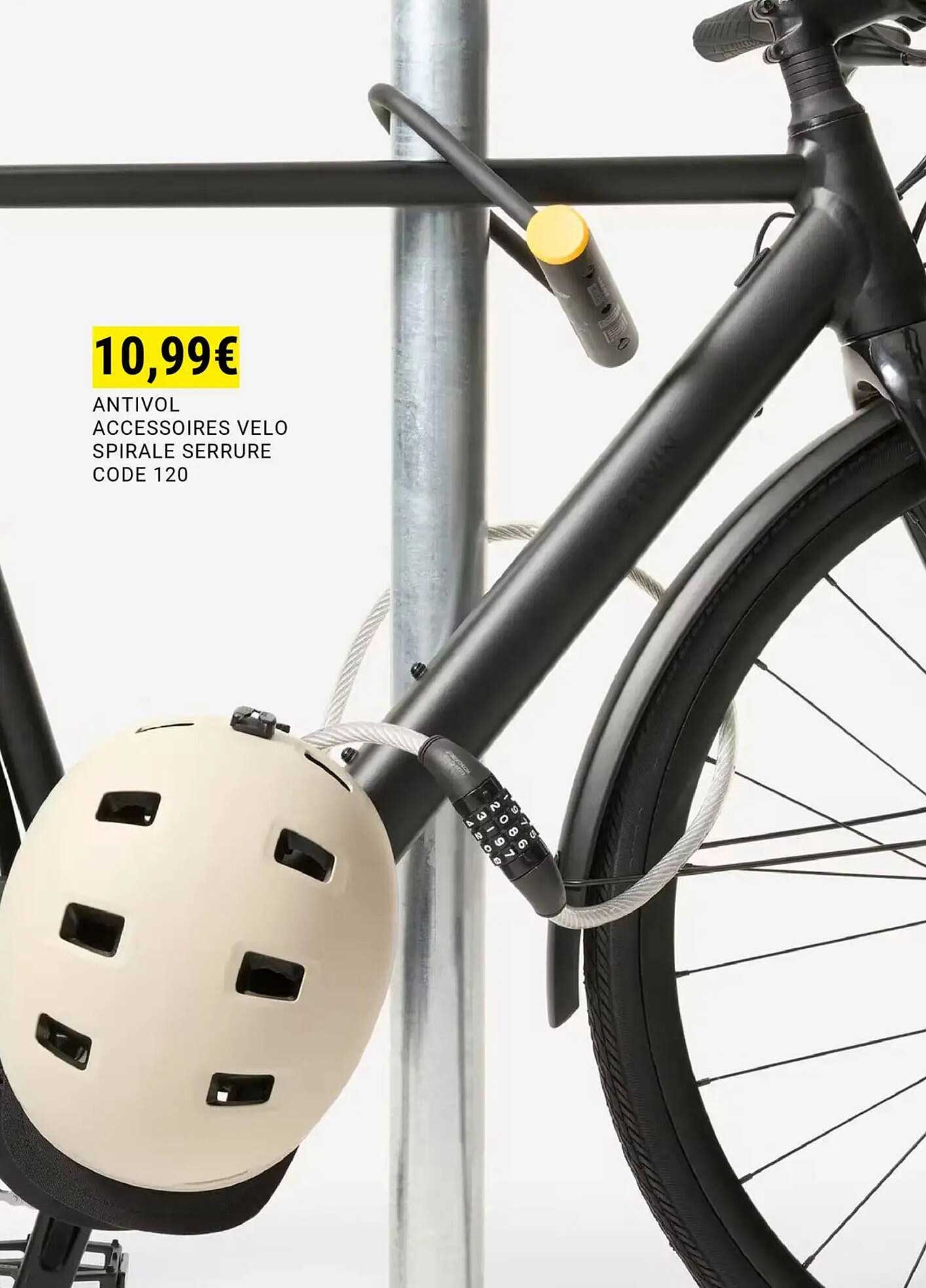 ANTIVOL ACCESSOIRES VELO SPIRALE SERRURE CODE 120