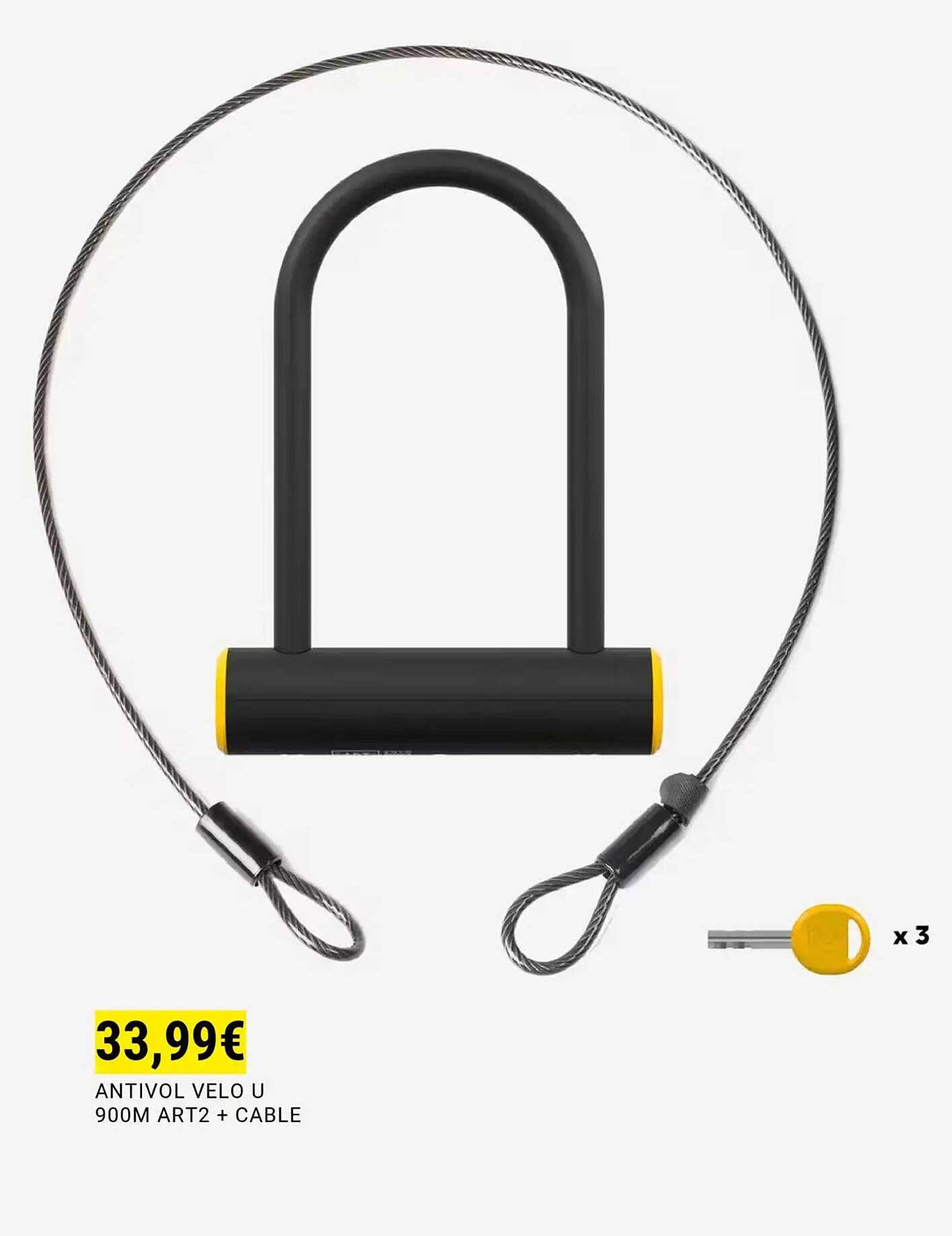 ANTIVOL VELO U 900M ART2 + CABLE