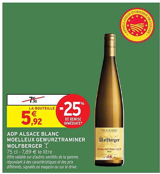 AOP ALSACE BLANC MOELLEUX GEWURZTRAMINER WOLFBERGER
