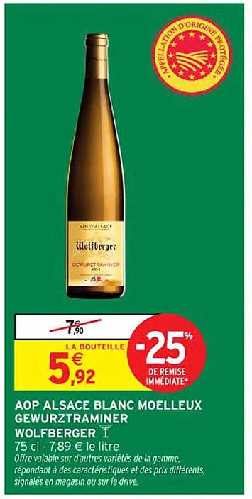 AOP ALSACE BLANC MOELLEUX GEWURZTRAMINER WOLFBERGER