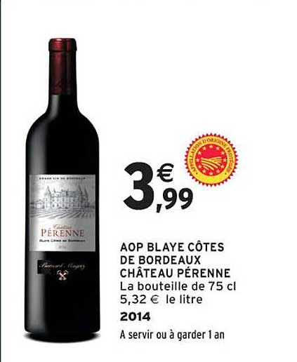 AOP BLAYE CÔTES DE BORDEAUX CHÂTEAU PÉRENNE