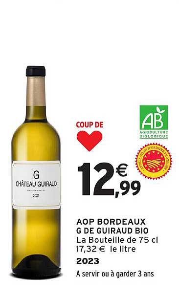 AOP BORDEAUX G DE GUIRAUD BIO