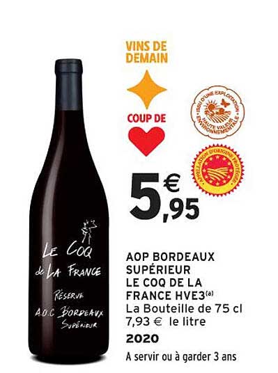 AOP BORDEAUX SUPÉRIEUR LE COQ DE LA FRANCE HVE3