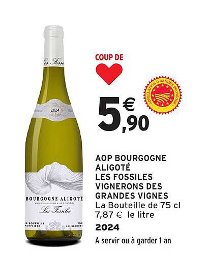 AOP BOURGOGNE ALIGOTÉ LES FOSSILES VIGNERONS DES GRANDES VIGNES