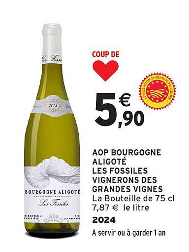 AOP BOURGOGNE ALIGOTÉ LES FOSSILES VIGNERONS DES GRANDES VIGNES
