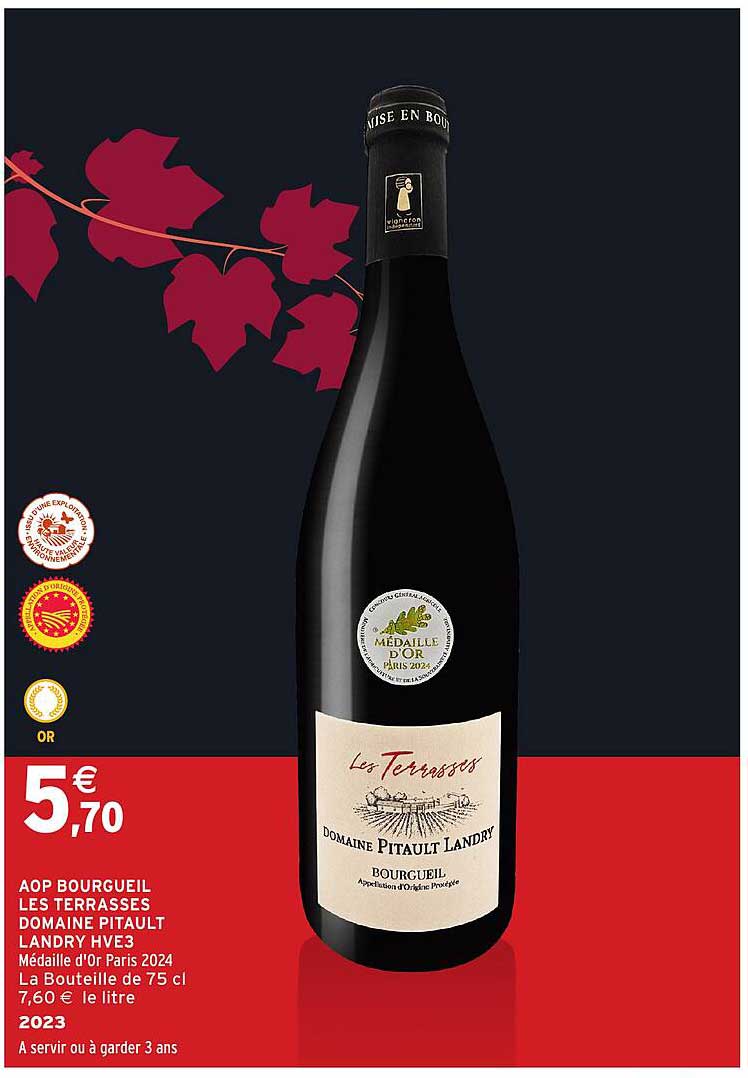 AOP BOURGUEIL LES TERRASSES DOMAINE PITAULT LANDRY HVE3