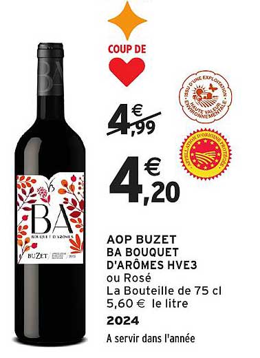 AOP BUZET BA BOUQUET D'ARÔMES HVE3 ou Rosé