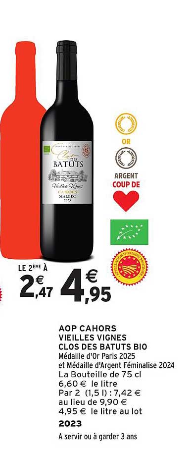 AOP Cahors Vieilles Vignes Clos des Batuts Bio