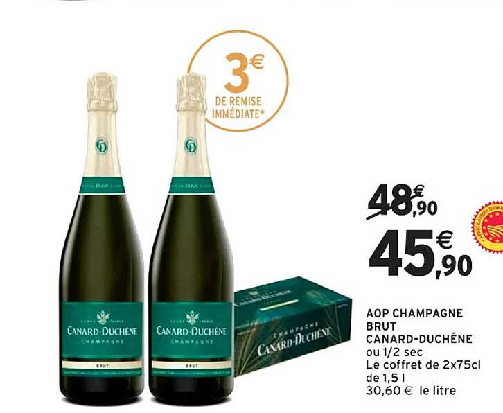 AOP CHAMPAGNE BRUT CANARD-DUCHÈNE ou 1/2 sec