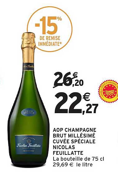 AOP CHAMPAGNE BRUT MILLÉSIMÉ CUVÉE SPÉCIALE NICOLAS FEUILLATTE