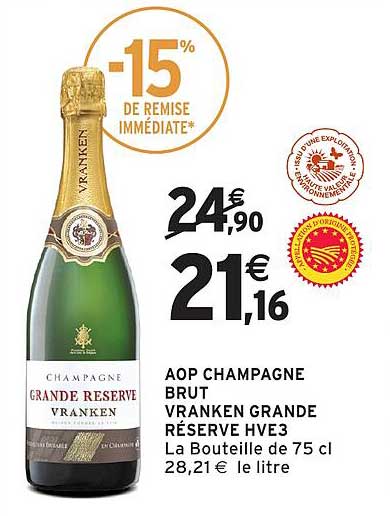 AOP CHAMPAGNE BRUT VRANKEN GRANDE RÉSERVE HVE3