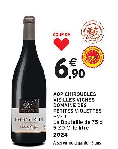 AOP CHIROUBLES VIEILLES VIGNES DOMAINE DES PETITES VIOLETTES HVE3