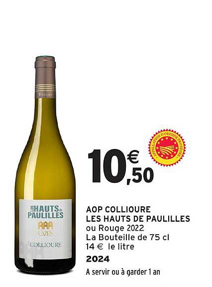 AOP COLLIIOURE LES HAUTS DE PAULILLES ou Rouge 2022