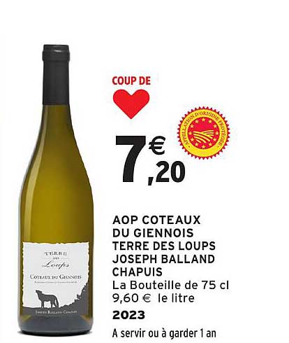 AOP Coteaux du Giennois Terre des Loups Joseph Balland Chapuis