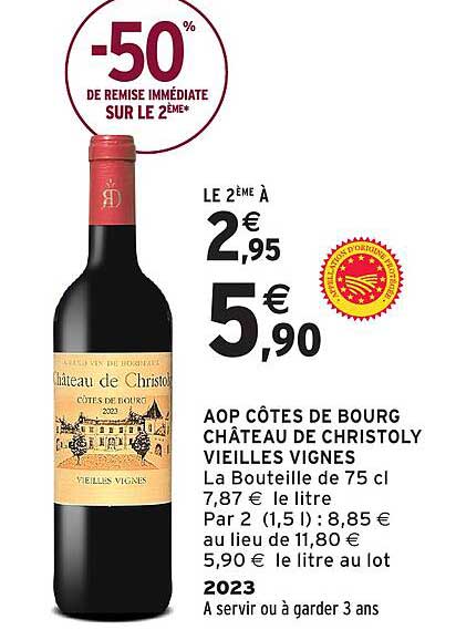 AOP CÔTES DE BOURG CHÂTEAU DE CHRISTOLY VIEILLES VIGNES