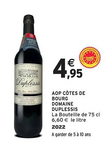 AOP Côtes de Bourg Domaine Duplessis