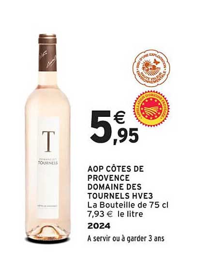 AOP CÔTES DE PROVENCE DOMAINE DES TOURNELS HVE3