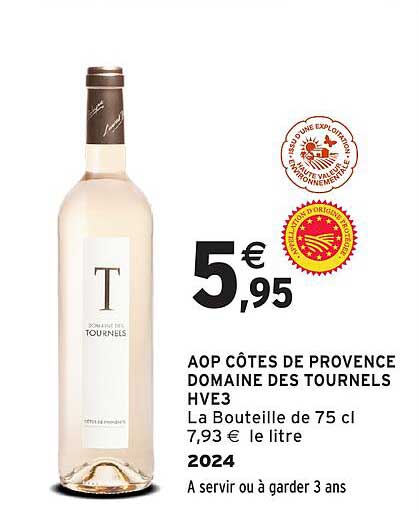 AOP CÔTES DE PROVENCE DOMAINE DES TOURNELS HVE3