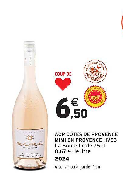 AOP CÔTES DE PROVENCE MIMI EN PROVENCE HVE3