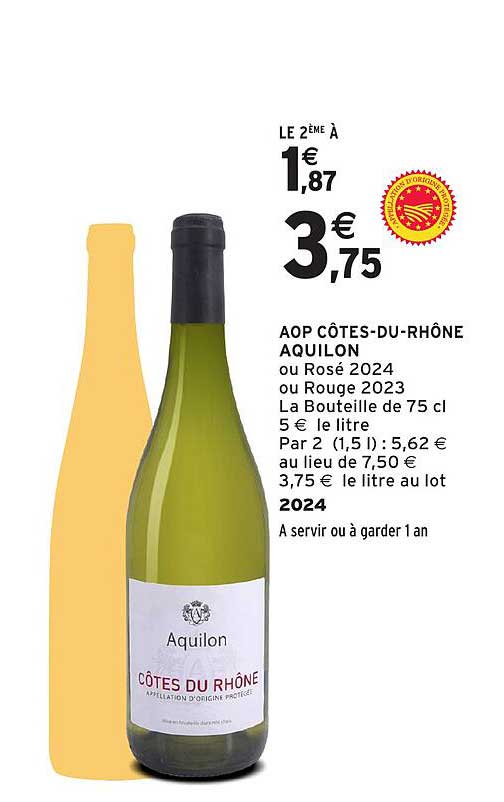 AOP CÔTES-DU-RHÔNE AQUILON ou Rosé 2024 ou Rouge 2023