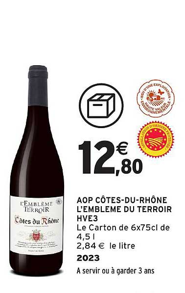 AOP CÔTES-DU-RHÔNE L'EMBLEME DU TERROIR HVE3