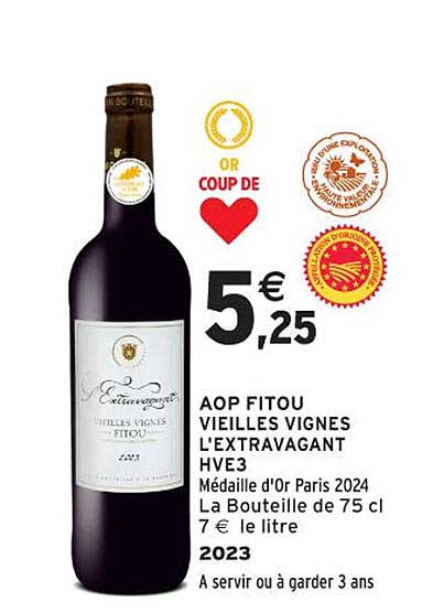 AOP FITOU VIEILLES VIGNES L'EXTRAVAGANT HVE3