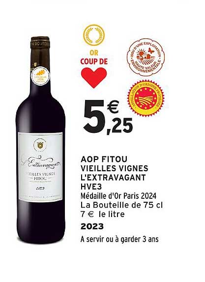 AOP FITOU VIEILLES VIGNES L'EXTRAVAGANT HVE3
