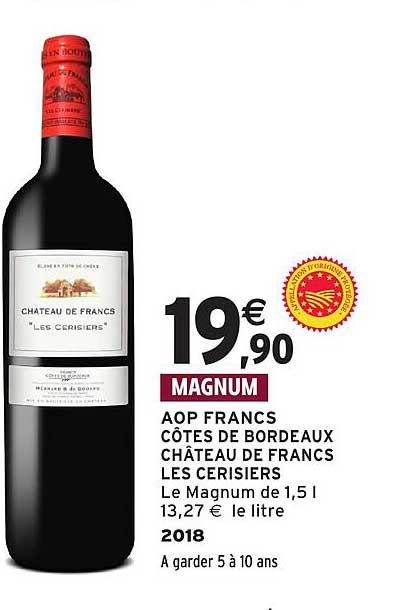 AOP FRANCS CÔTES DE BORDEAUX CHÂTEAU DE FRANCS LES CERISIERS